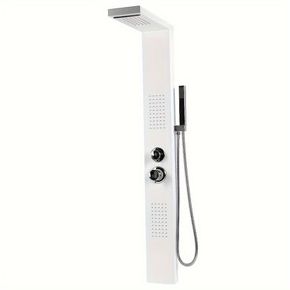 Douchepaneel – Douchekolom – Regendouche – Wandpaneel – Handdouche – 4-Functies – 130 cm Hoog – Duurzaam Corrosiebestendig Materiaal - Wit
