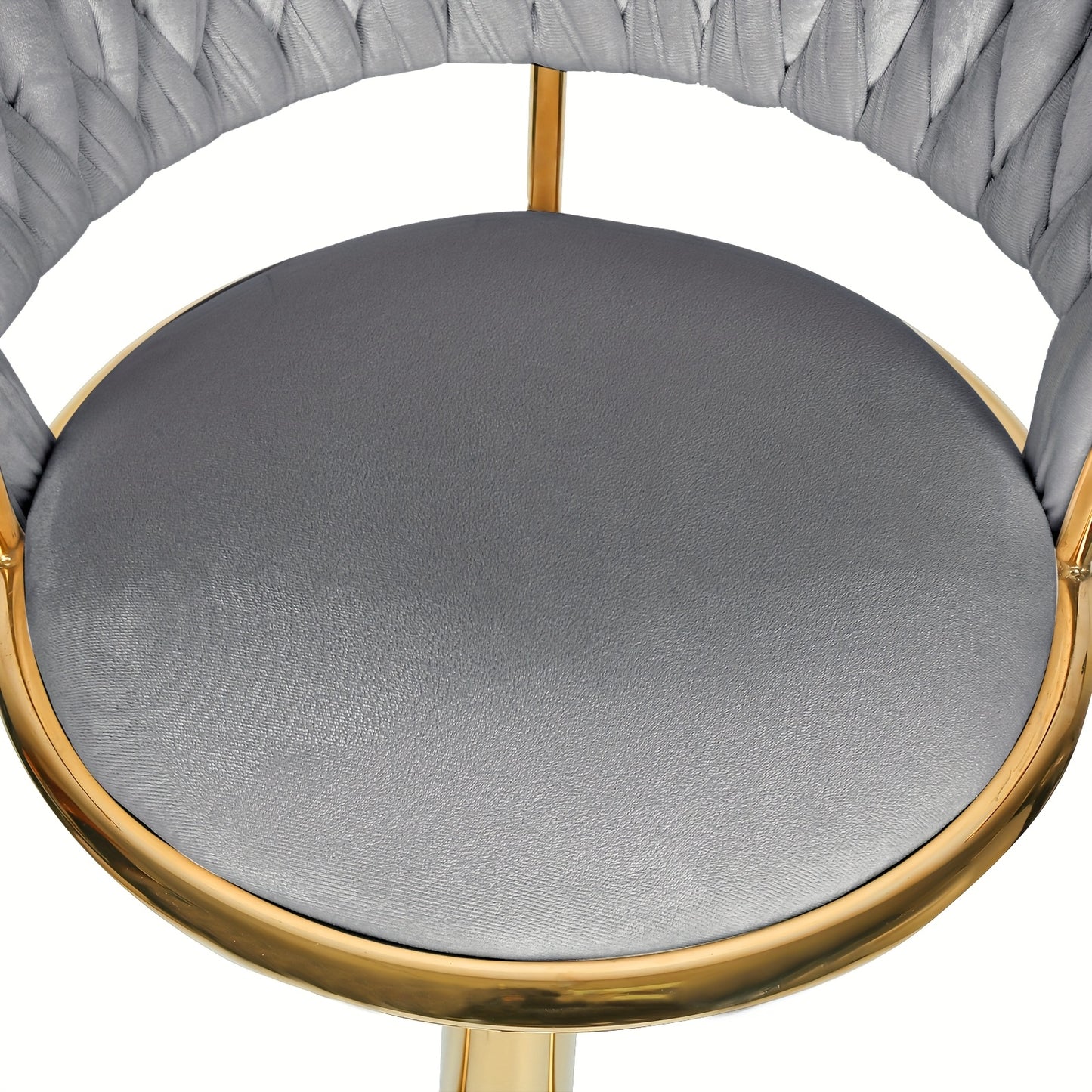 Barkrukken – Barstoel – Barstoelen – Keukenstoel – Krukken – 2 Stuks – Verstelbare Zithoogte 82-100 cm – Fluwelen Bekleding Met Gouden Metalen Poten