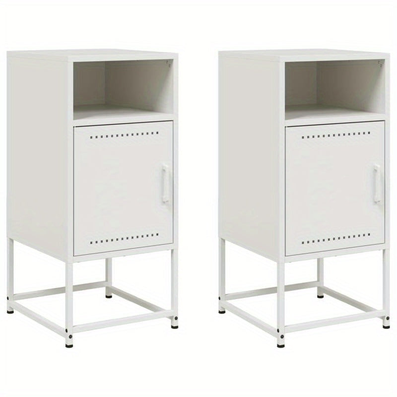 Nightstands 2pcs 36X39X78 Cm Steel White