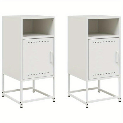 Nightstands 2pcs 36X39X78 Cm Steel White