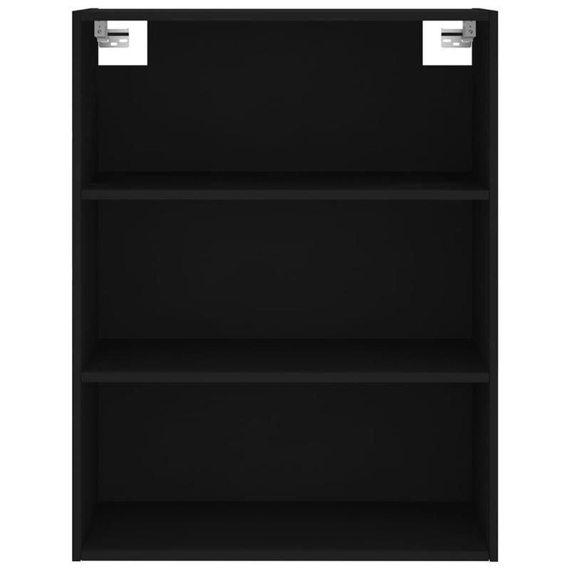 Hoge Kast – Opbergkast – Boekenkast – Nachtkastje – Staande Kast – Mat Zwart – Duurzaam Hout Kunststof – 69,5x34x180 cm