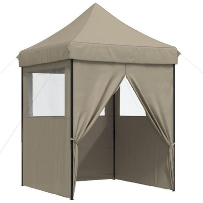 Portable Foldable Pop-Up Party Tent with 4 Walls - Instant Setup, Sturdy Frame & Taupe Beige/Brown Canopy, Easy Setup for Weddings, Camping, Backyard Events - Lightweight Outdoor Shelter with Space (No Tools Required)