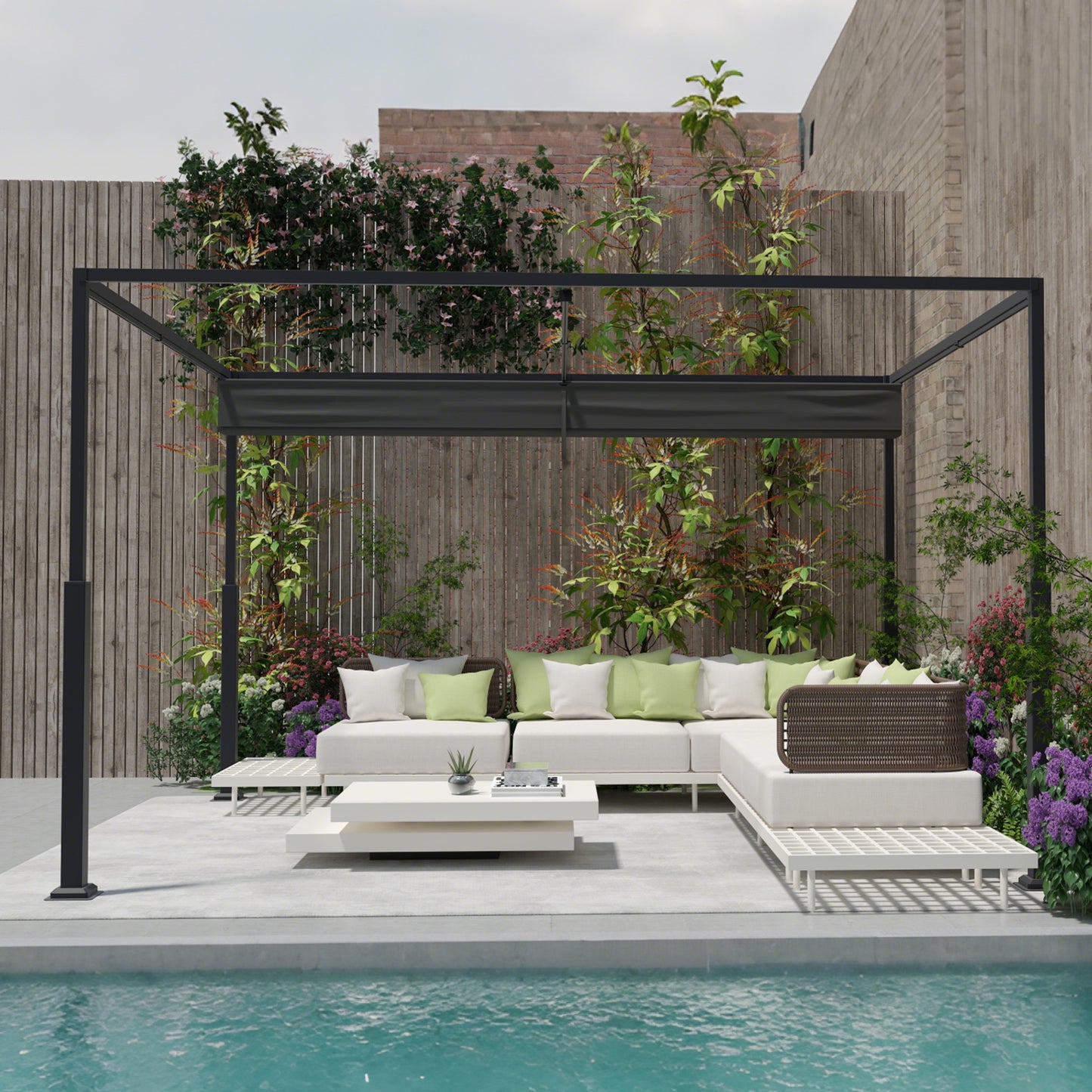 Pergola – Overkapping – Tuinoverkapping – Zonwering – Patio Overkapping – 3x3 Meter – Aluminium – Verstelbare Lamellen