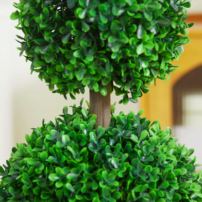 Kunststof Buxusbomen – Kunstbuxus – Nepbuxus – Sierstruik – Kunstplant – Groen – Onderhoudsvrij – Weerbestendig – 60 cm – Set van 2