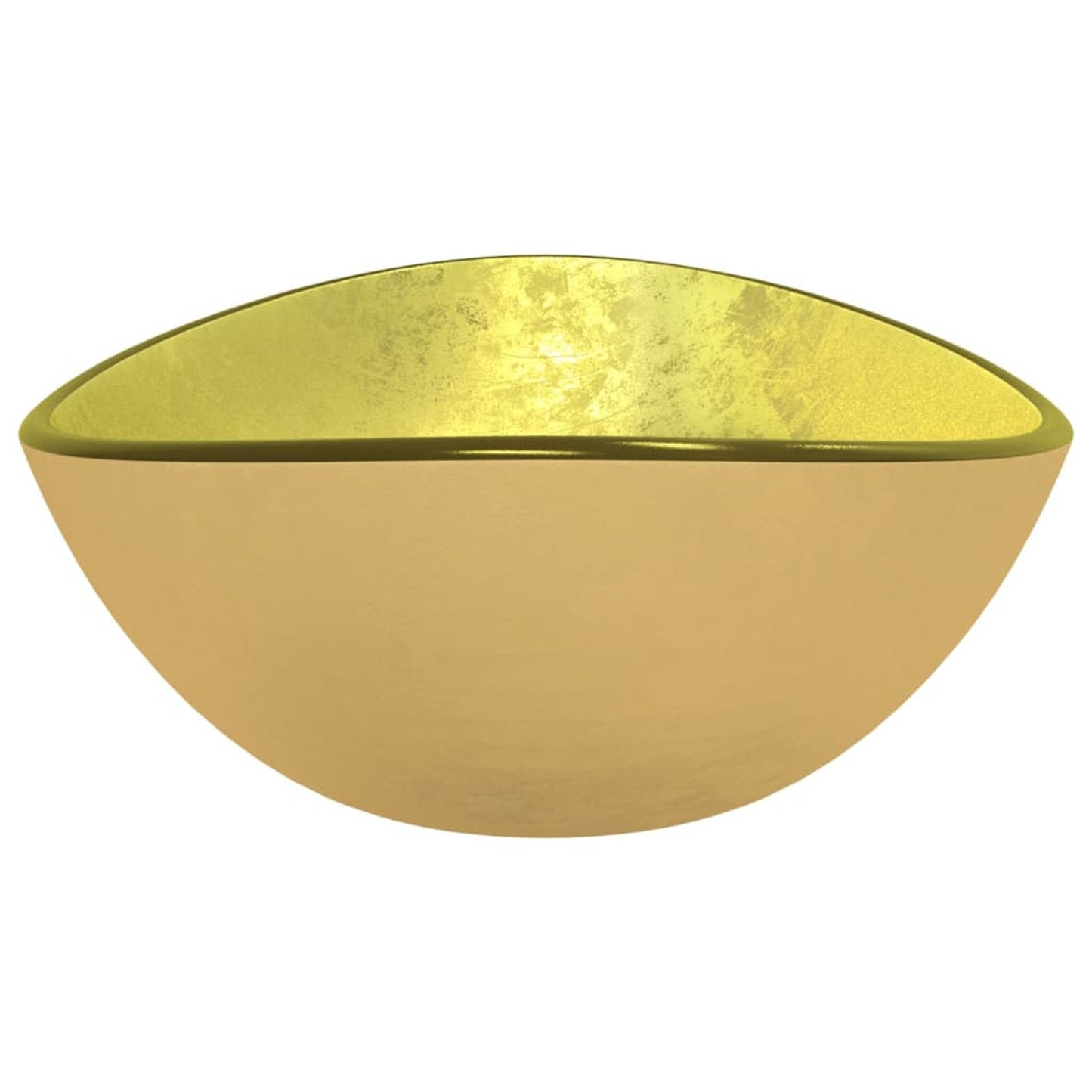 Wasbak Glas – Wastafel – Fontein – Lavabo – Washbasin – Gehard Glas – 54,5x35x15,5 cm – Gouden Kleur