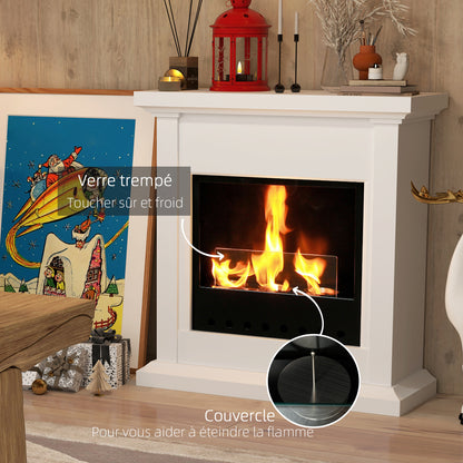 Bio Openhaard – Bio Ethanol Haard – Bio Ethanol Kachel – Sfeerhaard – Vrijstaande Haard – 63,5x24x66 cm – 3 Uur Brandduur – Hittebestendig Glas