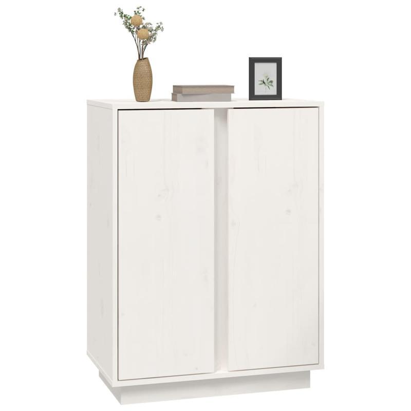 Sideboard 60x35x80cm massief grenenhout wit