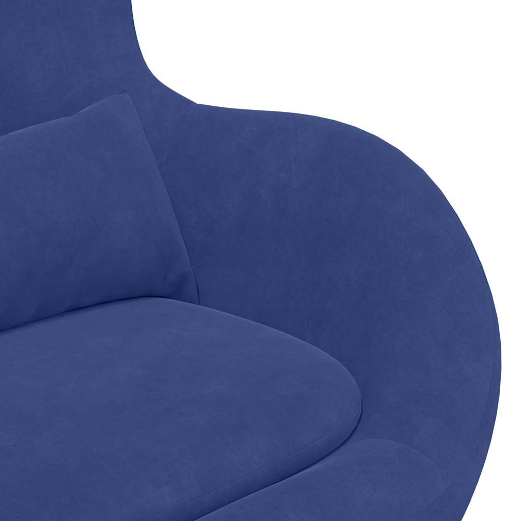 Fauteuil – Draaifauteuil – Relaxstoel – Loungefauteuil – Zitzetel – Police Blauw – Fluwelen Bekleding – Draaibaar Design