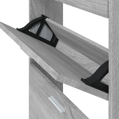 Schoenenkast – Schoenenrek – Schoenopberger – Schoenmeubel – Schoenhouder – Grijs Sonoma – Ruimtebesparend Ontwerp – Houtcomposiet & Hardhout