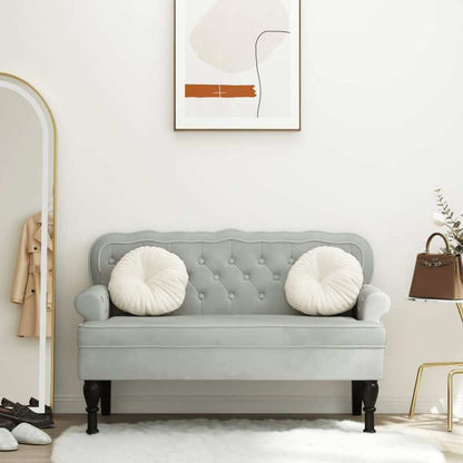 Bankstel – Banken – Sofa – Zitbank – Zithoek – Lichtgrijs – Velvet Stof – Duurzaam Houten Frame – 119,5x64,5x75 cm