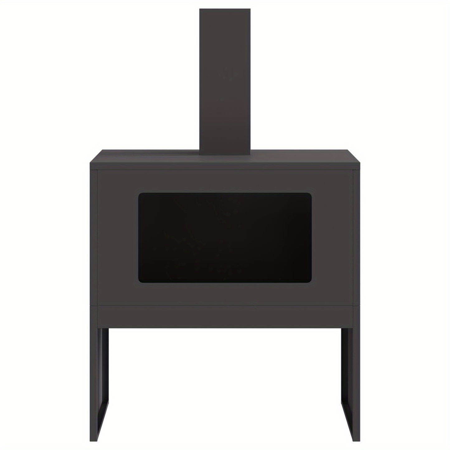 Vuurschaal – Vuurkorf – Tuinhaard – Buitenhaard – Terrashaard – Zwart Staal – Rechthoekig Design – 60x40x96 cm – Efficiënte Ventilatie – Opbergruimte