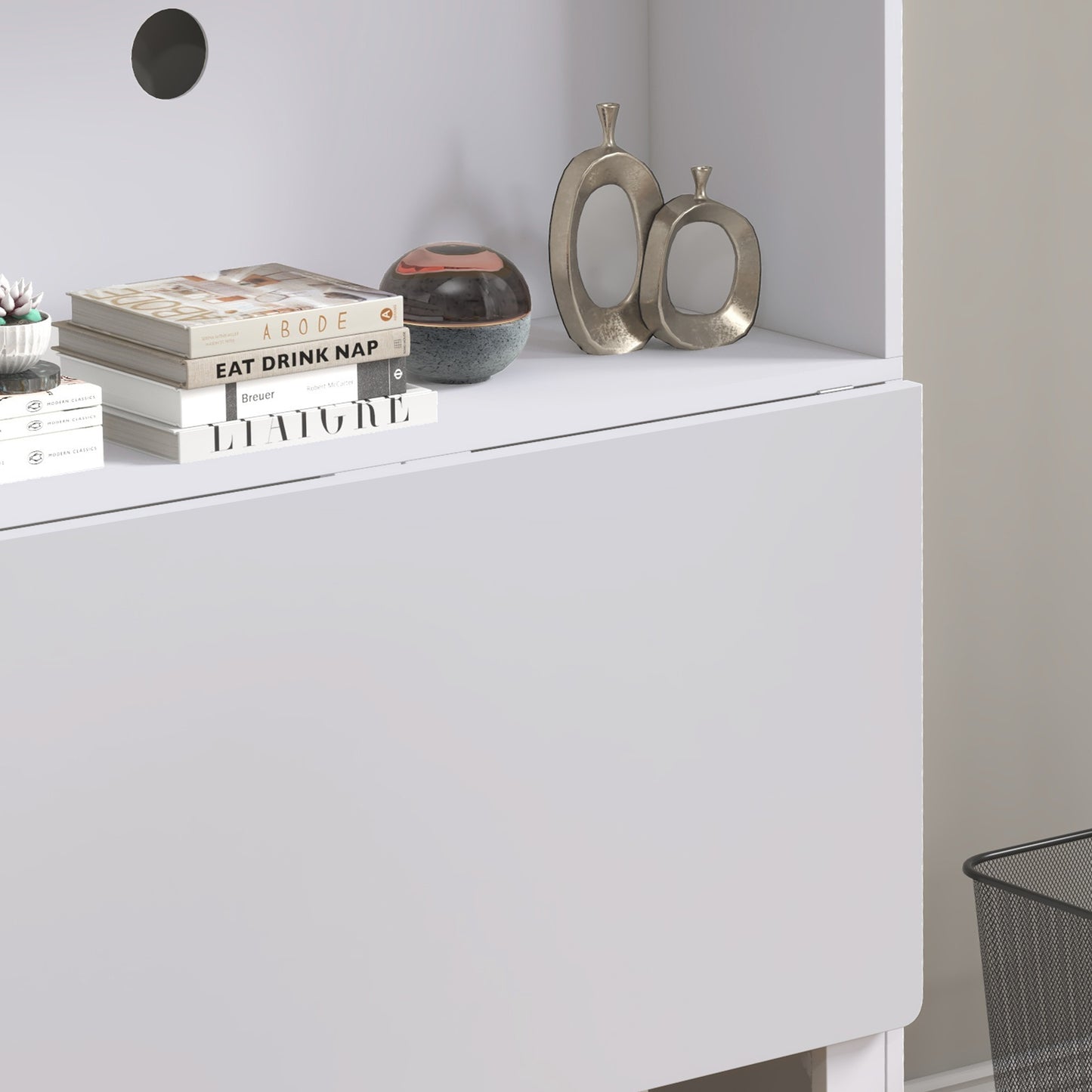 Inklapbaar Bureau – Computertafel – Werkplekmeubel – Study Desk – Thuiswerkbureau – Met Vier Planken – Mobiel Met Wieltjes
