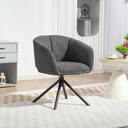 Draaifauteuil – Fauteuil – Zetel – Relaxstoel – Draaistoel – Donkergrijs – Comfortabele Zitting – Draagvermogen 120 kg