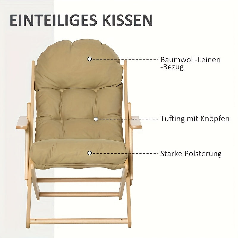 Massagestoel – Relaxstoel – Stoel – Lounge Chair – Inklapbare Fauteuil – Bamboe Frame – Handmatige Verstelling – Compact & Comfortabel – Geel Katoen