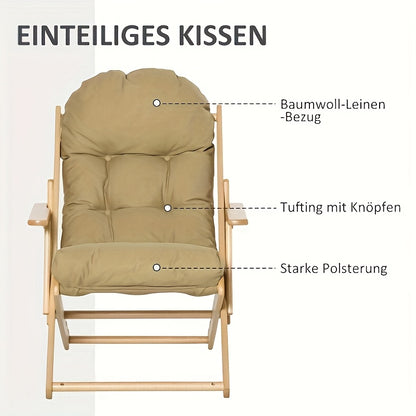 Massagestoel – Relaxstoel – Stoel – Lounge Chair – Inklapbare Fauteuil – Bamboe Frame – Handmatige Verstelling – Compact & Comfortabel – Geel Katoen