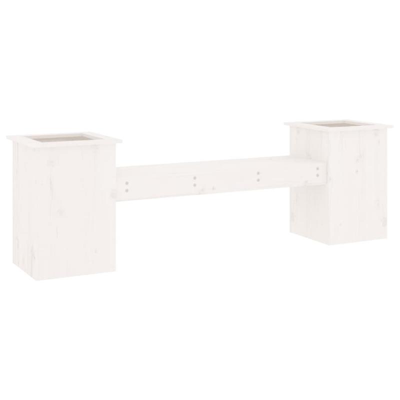 Bench with Planters 184.5X39.5X56.5 Cm Made of White Pine Wood
