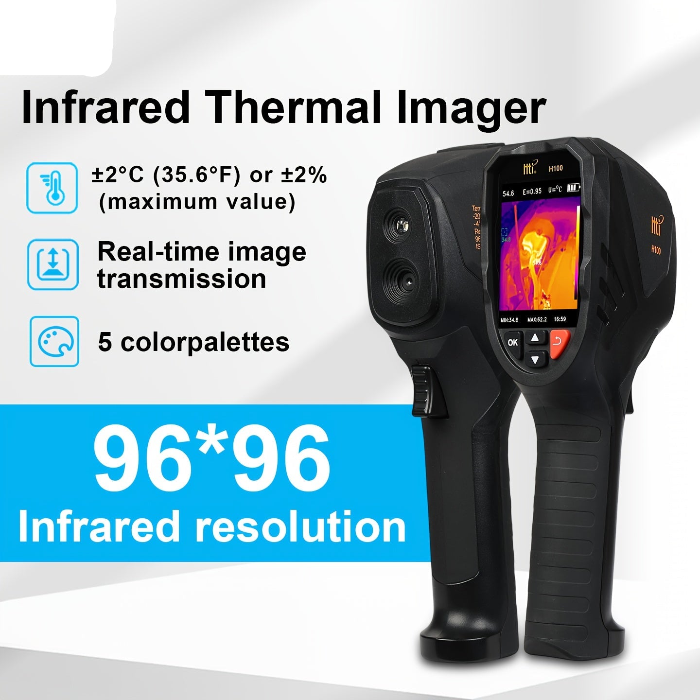 Warmtebeeldcamera – Thermische Camera – Infraroodcamera – Thermograaf – Warmtebeeldsensor – Draagbaar Design – 96x96 IR Resolutie & Oplaadbare Lithiumbatterij