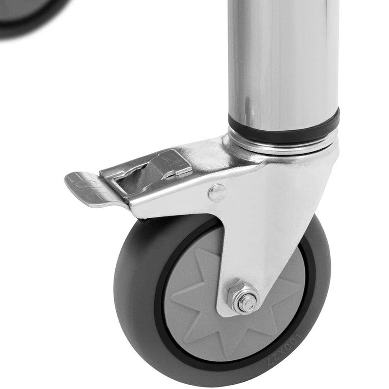 Serveerwagen – Keukentrolley – Keukenwagen – Roltafel – Opbergwagen – RVS Werktafel – 60x150 cm – 4 Wielen Met Rem