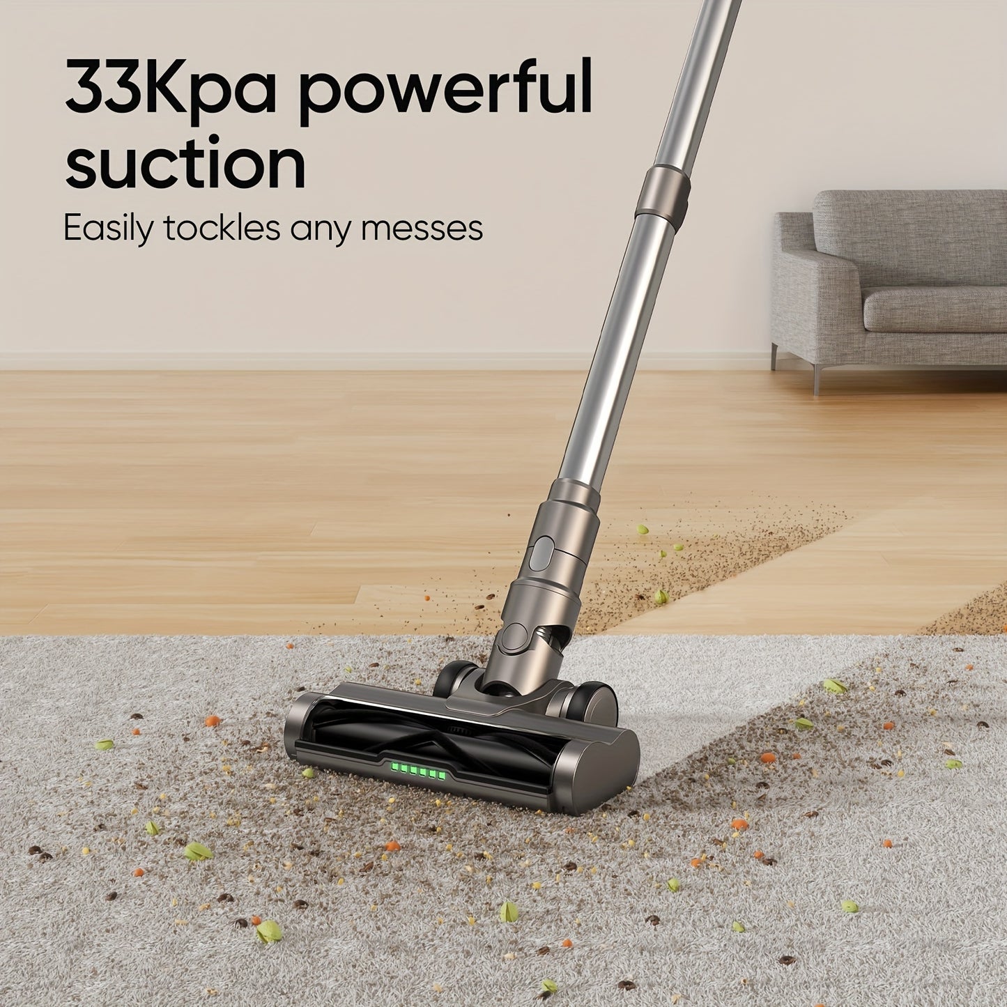Steelstofzuiger – Draadloze Stofzuiger – Steelzuiger – Handstofzuiger – Stofzuiger Zonder Snoer – 420W Krachtige Motor – 45 Minuten Werkingsduur