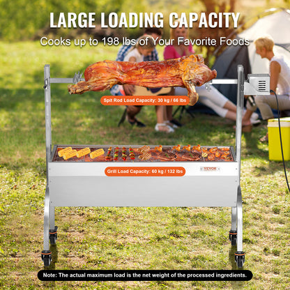 Draaispit – Rotisserie – Braadspit – BBQ Spit – Grillspit – 46 Inch – RVS Staal – 52W Motor