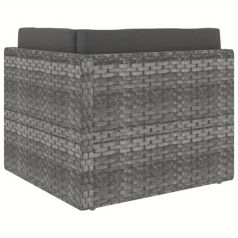 Loungebank Buiten – Loungeset Tuinbank – Buitenbank Modulaire Sofa – Allweather Bank Grijs – Weerbestendig Gevlochten Kunststof – Comfortabele Kussens Afneembaar