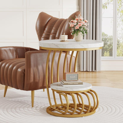 Eettafel – Tafel – Keukentafel – Landelijke Tafel – Houten Eettafel – Wit-Bruin – Stevig 4 cm Dik Tafelblad – Driehoekige Zware Voet - QUORE