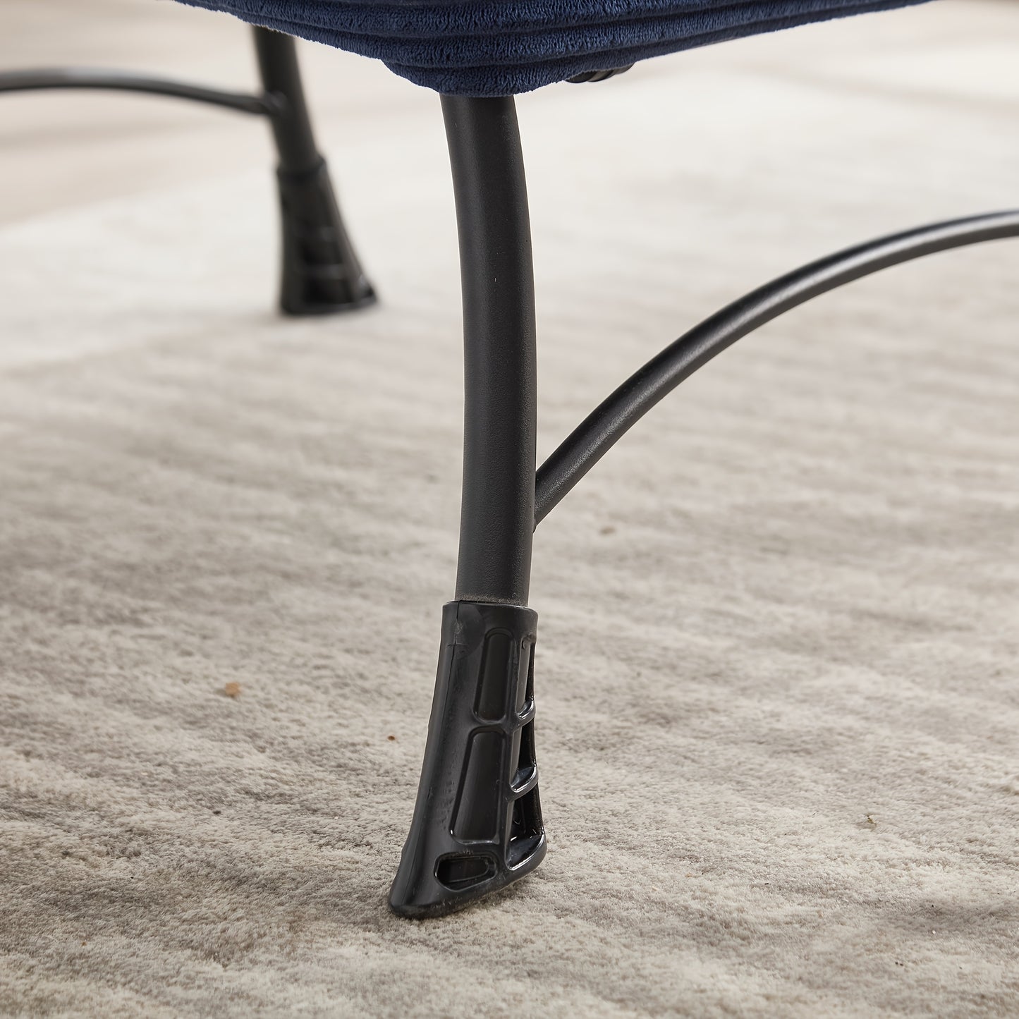 Lounge Chair – Relaxstoel – Fauteuil – Leunstoel – Hoekstoel – Navy Blauw – Met Voetenbank – Stevig Metalen Frame