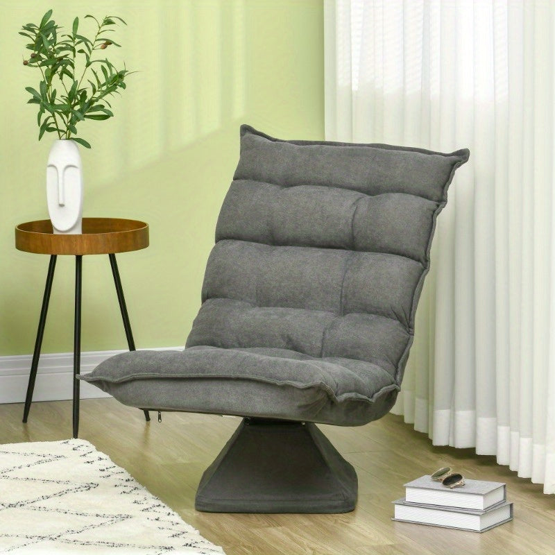 Vloerstoel – Zitzak Stoel – Relaxfauteuil – Lounge Chair – Zitkussen – Verstelbare Rugleuning – Grijs Microvezel – Comfortabel & Modern