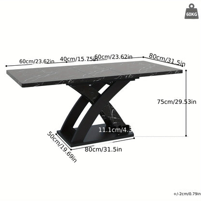 Uitklapbare Eettafel – Uitschuifbare Tafel – Keukentafel – Balkon Tafel – Houten Eettafel – Ruimtebesparend Design – 120-160 cm – Zwart – Geschikt Voor 6 Personen – Hoogwaardige Kwaliteit