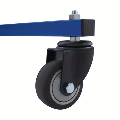 Wielstandaard – Velgenrek – Bandenstandaard – Schilderstandaard – Opbergrek – Verstelbaar Tot 100 kg Draagkracht – 360° Draaibare Kegels – Blauw