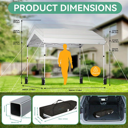 Partytent – Paviljoen – Overkapping – Feesttent – Tuintent – Pop-up – 3,05x3,05 m – UPF 50+ Zonbescherming – Eenvoudig Op te Zetten