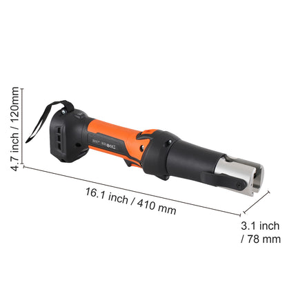 Elektrisch Persgereedschap – Persmachine – Buisklemmen – Pijpklem – Crimptool – 360° Draaibare Kop – 2x 18V Lithium-Ion Accu