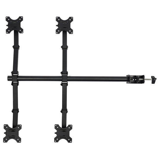 Monitorarm – Monitorbeugel – Monitorstandaard – Monitorhouder – Multi-screen Mount – Voor 4 Schermen 10-27 Inch – Verstelbaar 0-40 cm Hoogte – Robuust Koudgewalst Staal Zwart