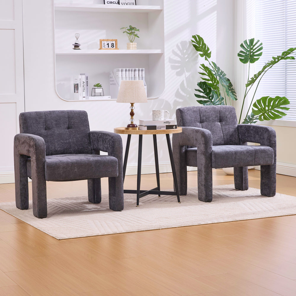 Modern Minimalist Single Armchair - Upholstered Padded with Foam & Assembly, Nordic Style Chair Suitable for Living Room, Bedroom, Office - - Seating