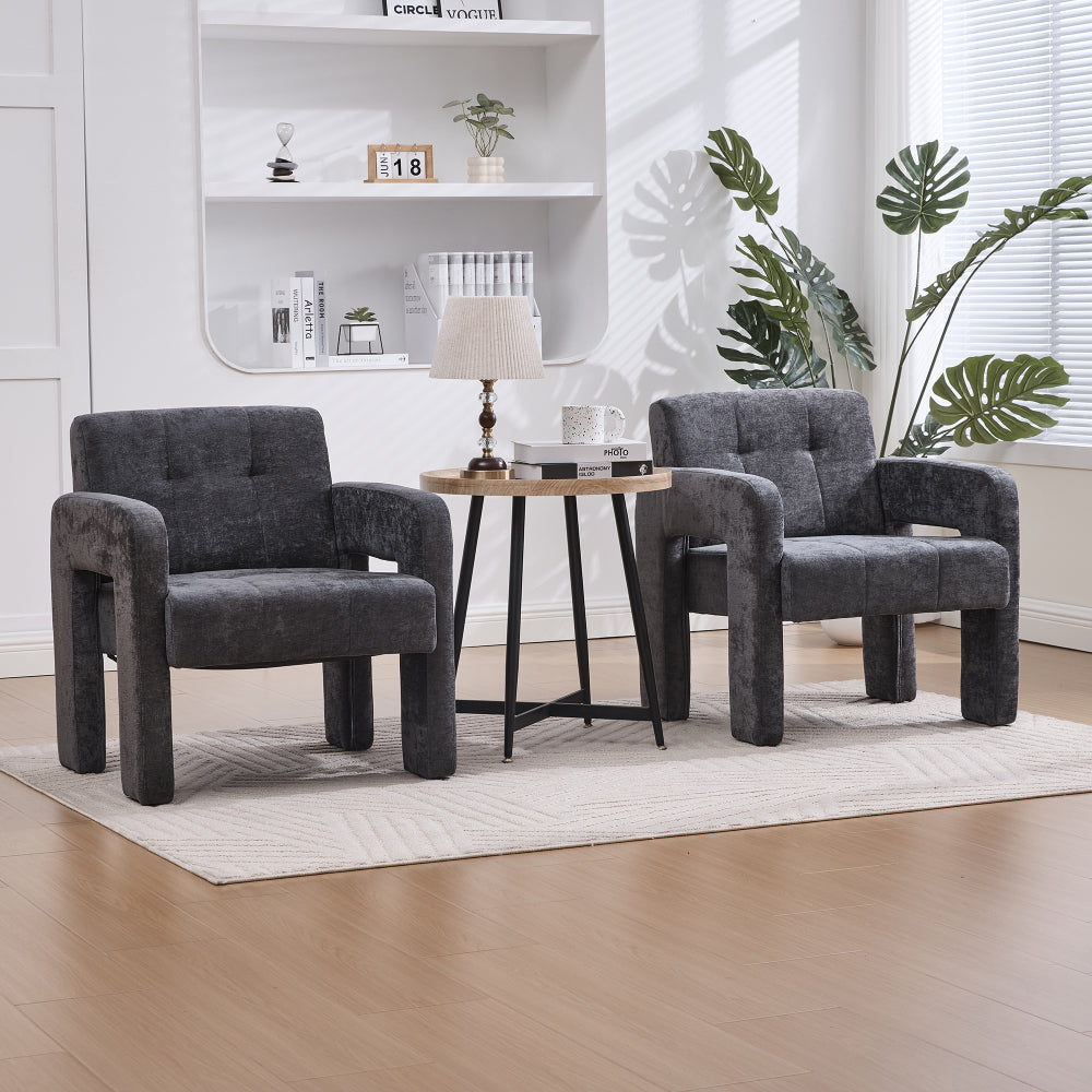 Modern Minimalist Single Armchair - Upholstered Padded with Foam & Assembly, Nordic Style Chair Suitable for Living Room, Bedroom, Office - - Seating