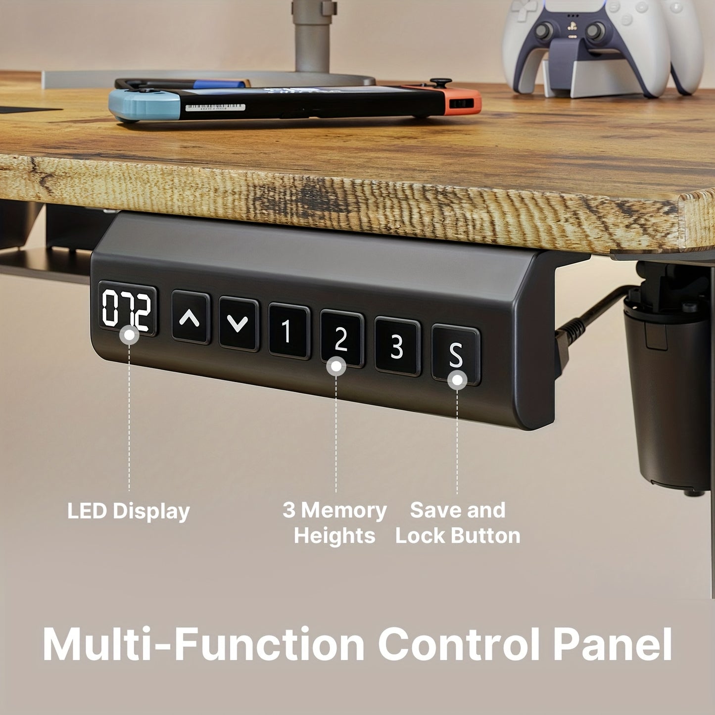 Adjustable Height E-Sports Table & Workbench - 4-Level Rolling Casters, Compact White Wood Table for Gaming, Office, Home - Portable Mobility, 3.2 Cu Ft Storage, EU Design, Portable E-Sports Table, Versatile Workstation, Clas