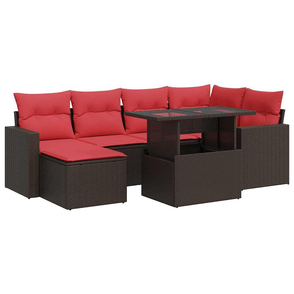 Loungeset Tuinset – Loungeset Modulaire Tuinmeubelen – Loungeset Poly Rattan – Loungeset Buiten – Loungeset Bruin – Weerbestendig PE-Rattan – Opbergruimte Met Waterdichte Binnenzak