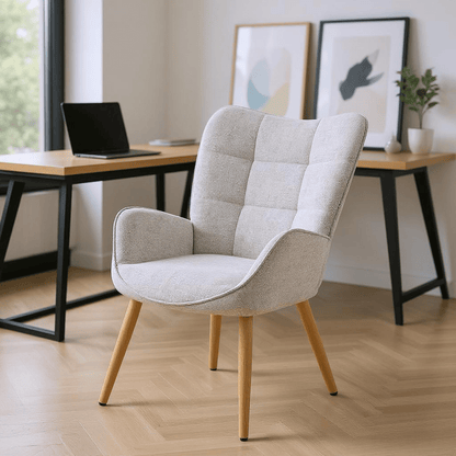 Fauteuil – Lounge Stoel – Sessel – Armstoel – Relaxstoel – Grijze Stof – Ergonomisch Design – 72x62x90,5 cm