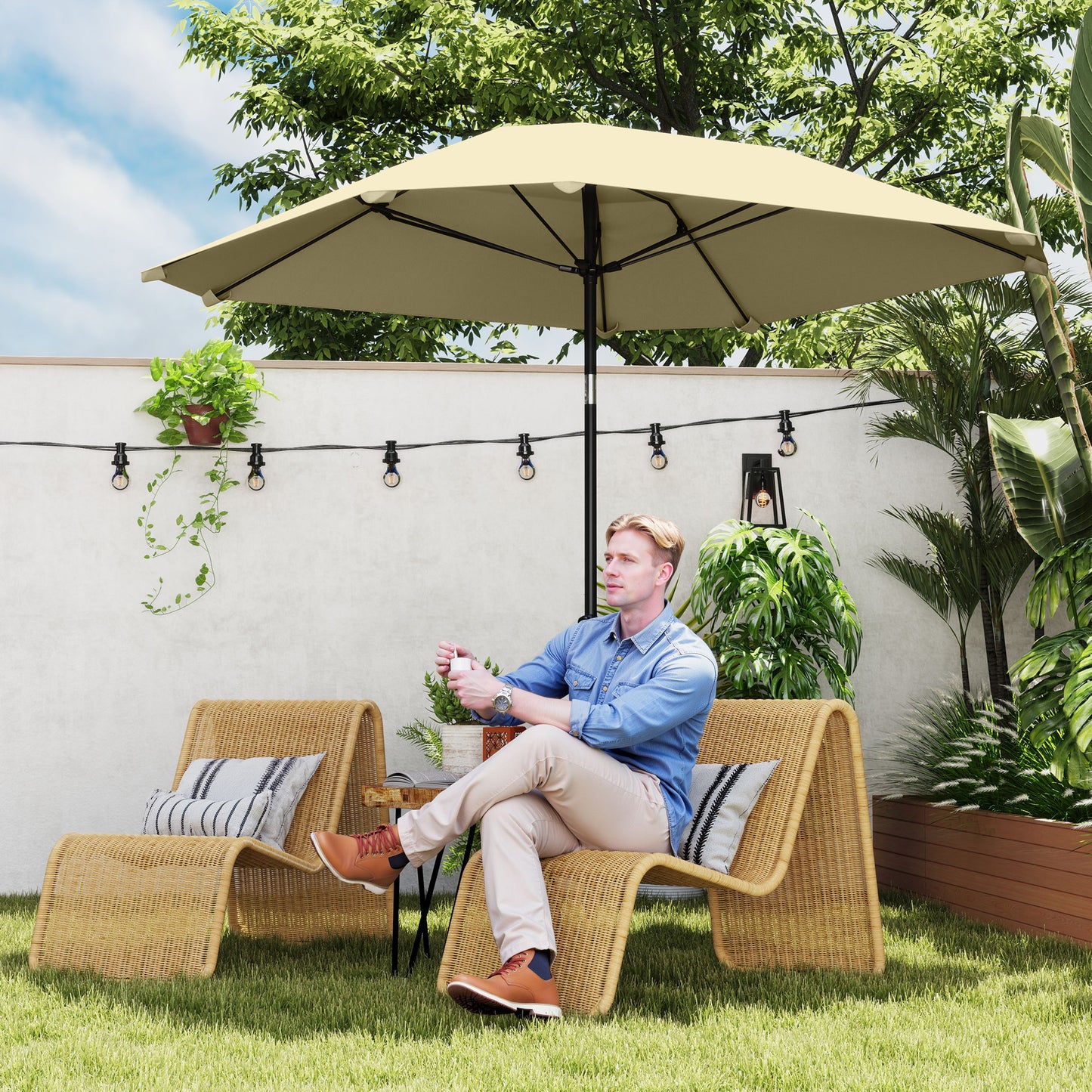 Zonnewering – Parasols – Tuinparasol – Schaduwparasol – Terrasparasol – 2,3 Meter – Verstelbare Kanteling