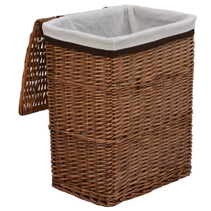 Boodschappenmand – Wasmand – Opbergmand – Mand Van Willow – Bruin – Duurzaam Kunsthout – Ruime Open Opbergruimte