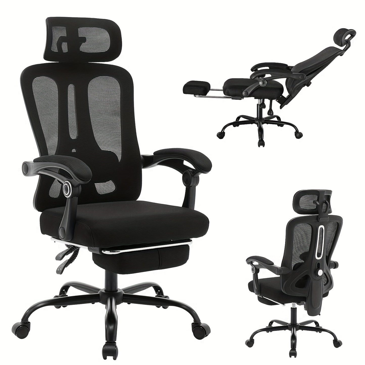 Ergonomische Bureaustoel – Kantoorstoel – Gamestoel – Bureaustoel Mesh – Draaistoel – Verstelbare Lendensteun & Hoogte – Ademende Mesh Rugleuning – Stevig Metalen Frame
