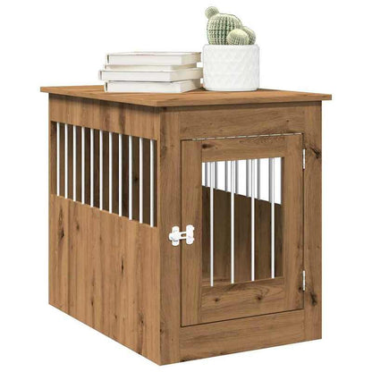 Hondenbench – Hondenkooi – Hondenhok – Hondenkooi Meubel – Hondenbox – Hout Met Metaal – Ventilatie Open Zijkanten – Vergrendelbare Deur – 55x80x68 cm – Stevig en Ruim