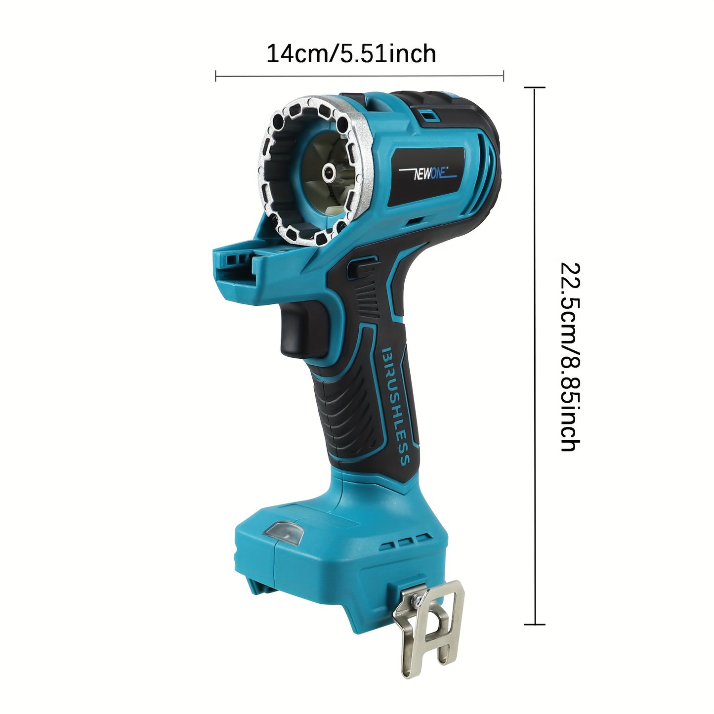 5-in-1 Elektrisch Gereedschap – Boorhamer – Slagschroevendraaier – Haakse Slijper – Elektrische Moersleutel – Snoerloos – Brushless Motor – 2x 4000 mAh Batterijen – Blauw