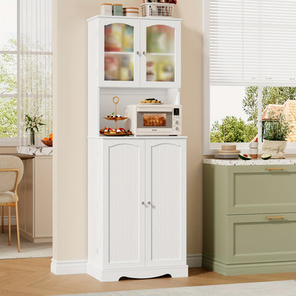Keukenkast – Keukenmeubel – Opbergkast – Bovenkast – Hoge Kast – 181 cm Hoog – Verstelbare Planken – MDF Hout Afwerking