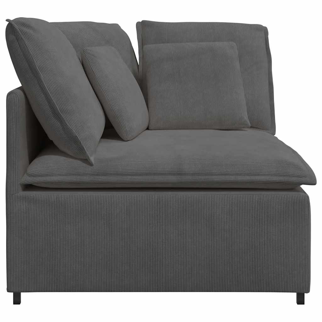 Modulaire Hoekbank – Modulaire Bank – Banken – Hoekbank – Zithoek – Donkergrijs – Corduroy Polyester – Stevig Metaal Frame