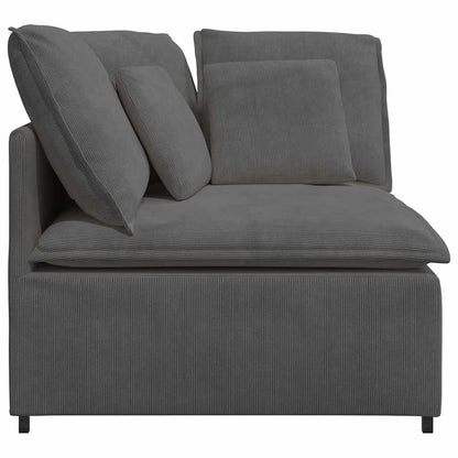 Modulaire Hoekbank – Modulaire Bank – Banken – Hoekbank – Zithoek – Donkergrijs – Corduroy Polyester – Stevig Metaal Frame