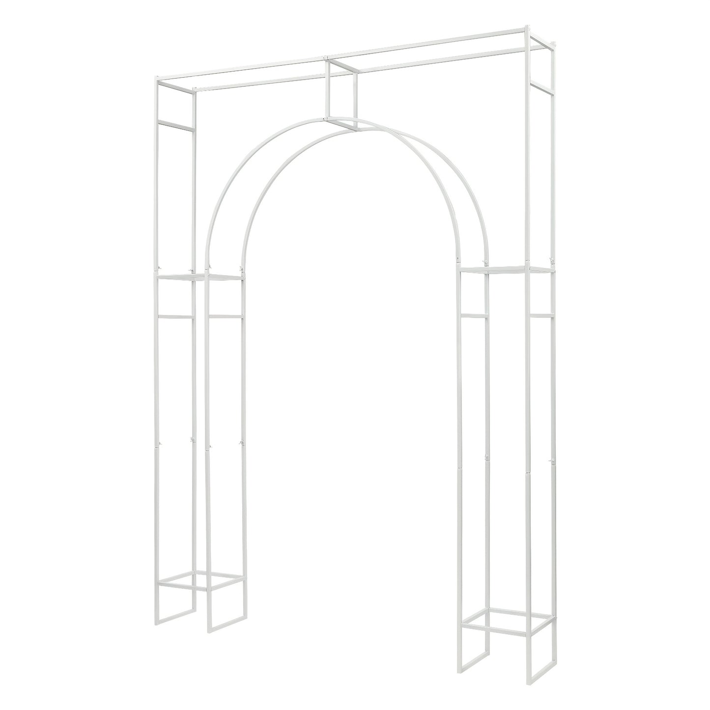 Bruidsboog – Trouwboog – Feestboog – Decoratieve Boog – Fotoboog – Wit Koolstofstaal – 2,5m Hoogte x 1,8m Breedte – Stevig en Eenvoudig In Elkaar Te Zetten