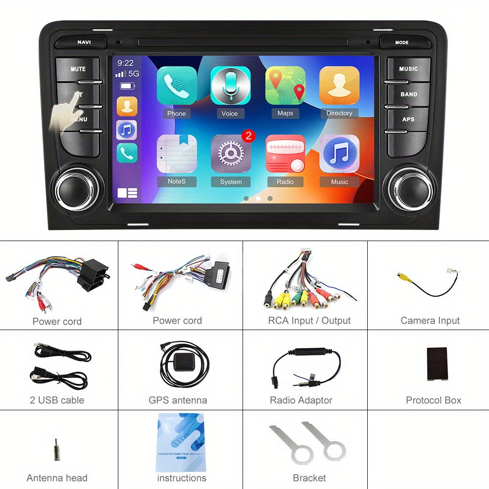 Double DIN Autoradio – Multimedia Systeem – Auto Radio – Navigatie Unit – Carplay Android Auto – 7 Inch HD Touchscreen – Draadloos CarPlay & Ahd Achteruitrijcamera
