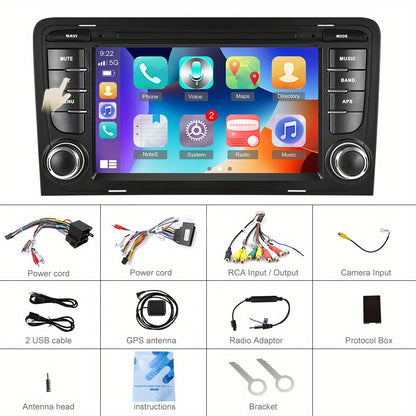 Double DIN Autoradio – Multimedia Systeem – Auto Radio – Navigatie Unit – Carplay Android Auto – 7 Inch HD Touchscreen – Draadloos CarPlay & Ahd Achteruitrijcamera