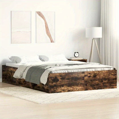 Bedframe Sonoma Eiken – Bedombouw – Slaapkamer Meubel – Ledikant – Bed Bodem – 140x200 cm – Hoogwaardig Gefineerd Hout – Stevige Constructie